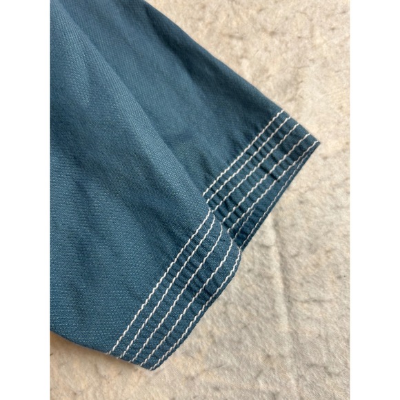 Buckle Black Athletic Fit Short Sleeve Button Up Shirt Slate Blue Mens Size M - Picture 10 of 12